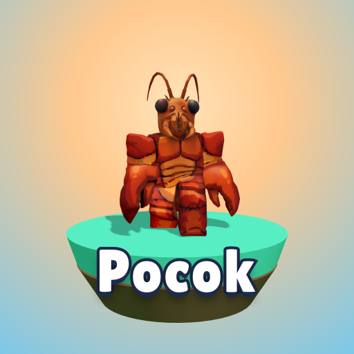 A lagosta do Pocok em pé numa ilha, o personagem de todos os jogadores